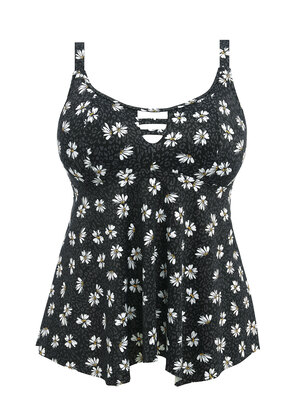 Plain Sailing Moulded Tankini Top Black Daisy Plain Sailing  Black Daisy