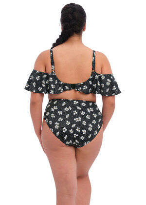 Plain Sailing Bardot Bikini Top Black Daisy Plain Sailing  Black Daisy