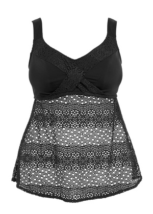Indie Twist Front Tankini Top Black Indie  Black