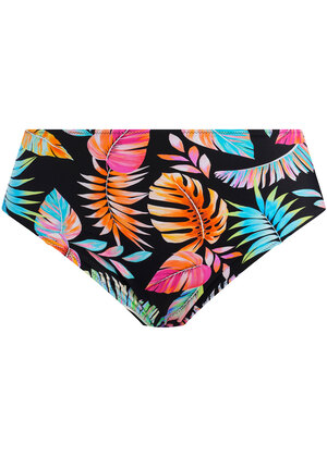 Tropical Falls Mid Rise Bikini Brief Black Tropical Falls  Black