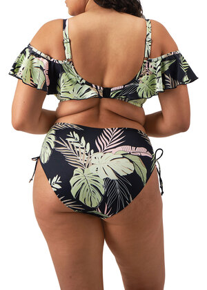 Tropical Retreat Bardot Bikini Top Black Tropical Retreat  Black