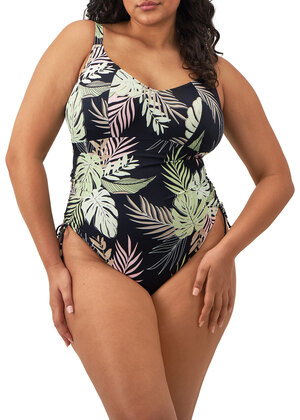 Tropical Retreat Non Wired Swimsuit Black Tropical Retreat  Black