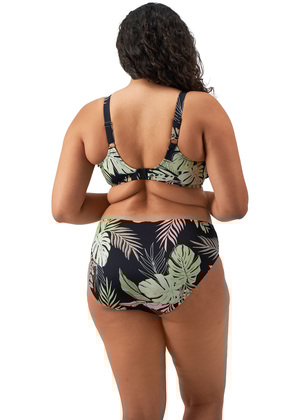 Tropical Retreat Mid Rise Bikini Brief Black Tropical Retreat  Black