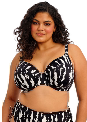 Echo Shell Plunge Bikini Top Black Echo Shell  Black
