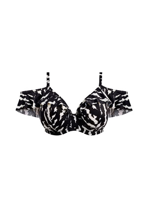Echo Shell Bardot Bikini Top Black Echo Shell  Black