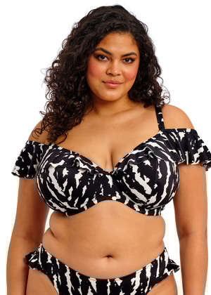 Echo Shell Bardot Bikini Top Black Echo Shell  Black