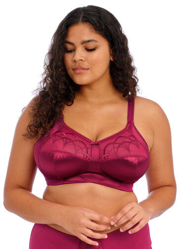 NWT $62 Elomi [ 46H US ] Cate Full Figure Wireless Soft Cup Bra in Rosewood  5502