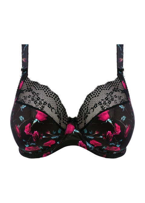 Bra With Printed Roses Lucie Rock 'n' Rose Stretch Plunge Bra from Elomi