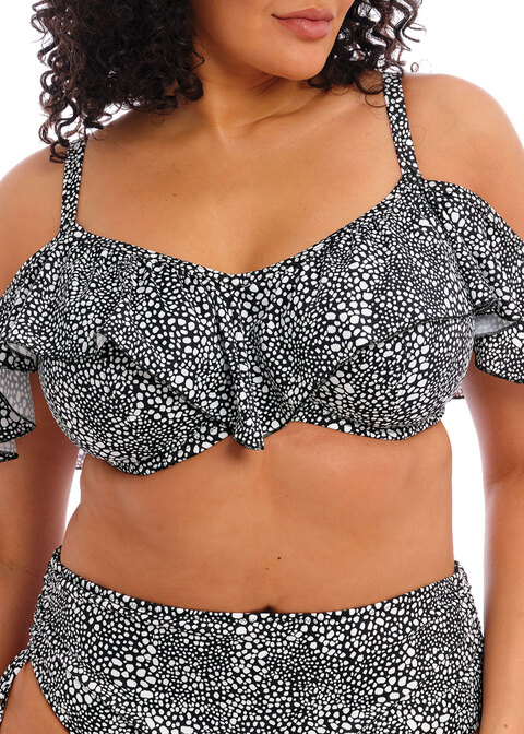 Pebble Cove Black Bardot Bikini Top from Elomi - Main Image