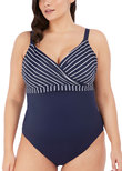 Elomi Plain Sailing Moulded Swimsuit Midnight Stripe Plain Sailing  Midnight Stripe