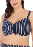 Elomi Plain Sailing Crop Bikini Top Midnight Stripe Plain Sailing  Midnight Stripe