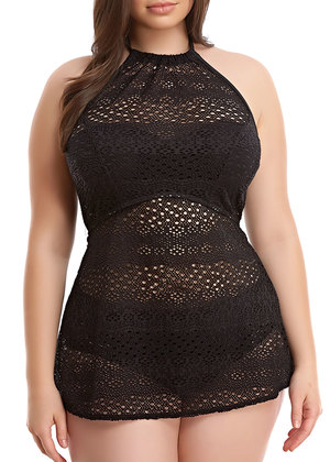 Indie High Neck Tankini Top Black Indie  Black