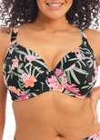 Elomi Dark Tropics Plunge Bikini Top Black Dark Tropics  Black