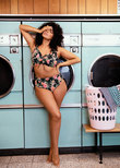 Elomi Dark Tropics Adjustable Bikini Brief Black Dark Tropics  Black