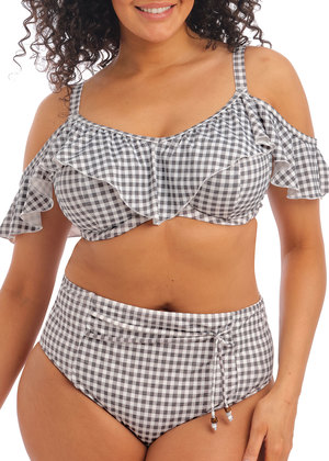 Checkmate Bardot Bikini Top Grey Marl Checkmate  Grey Marl