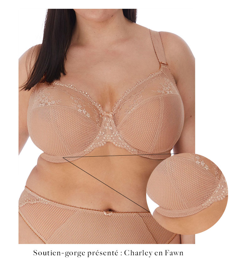 Elomi Lingerie, Charley in Fawn, Plunge Bra and High Leg Brief