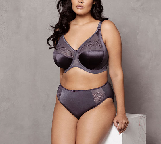 Elomi Lingerie, Cate in Anthracite, Full Cup Banded Bra and Brief